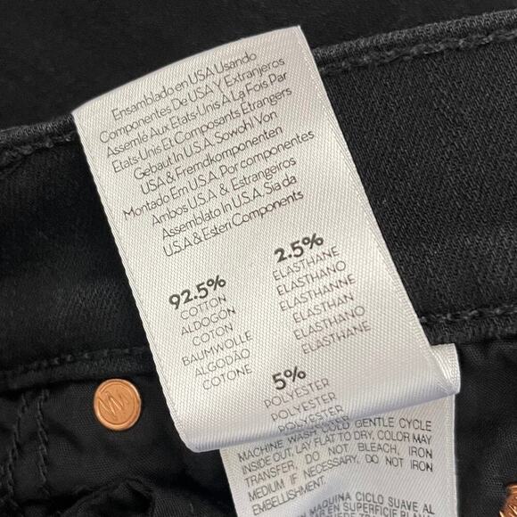 MOTHER The Rascal Ankle Fray Jeans Guilty Flash - Black -  Beaded Side Stripe 26 - Picture 10 of 10